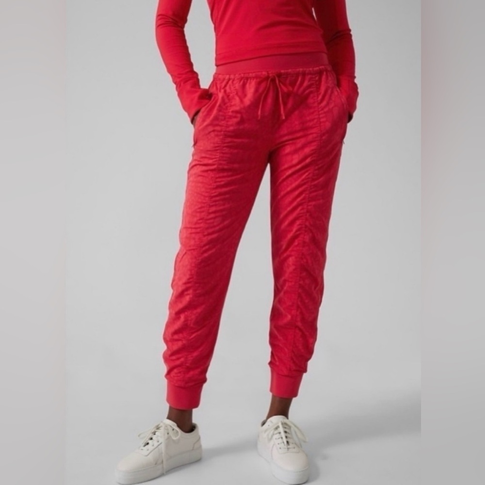Athleta Attitude Lined Jogger II in “Serpentine Matador Red”